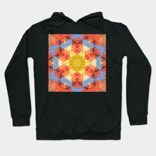 Mosaic Mandala Orange Blue and Yellow Hoodie